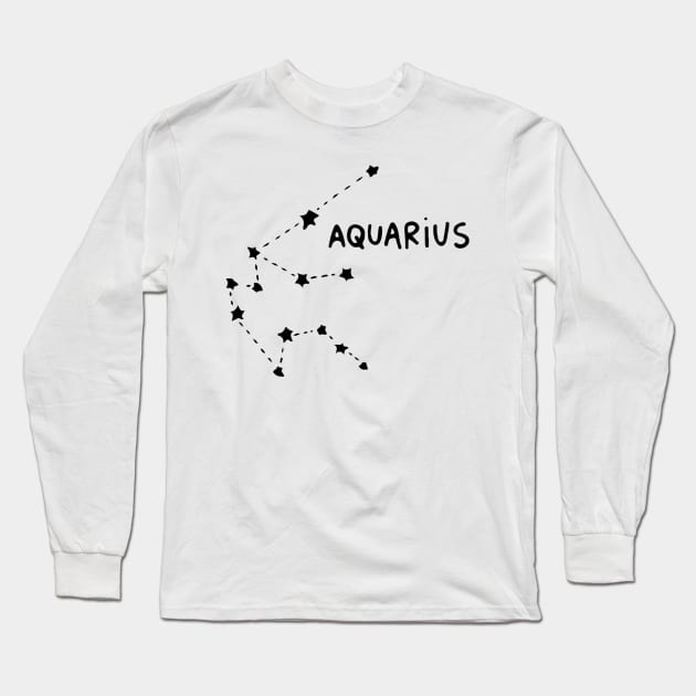 Zodiac Sign - Aquarius Long Sleeve T-Shirt by Uwaki